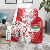 Custom Iran Football Blanket Go Team Melli Leopard Pattern