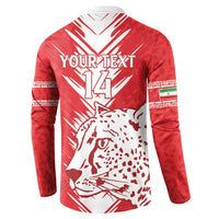 Custom Iran Football Button Sweatshirt Go Team Melli Leopard Pattern - Wonder Print Shop