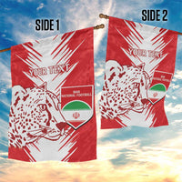 Custom Iran Football Garden Flag Go Team Melli Leopard Pattern - Wonder Print Shop