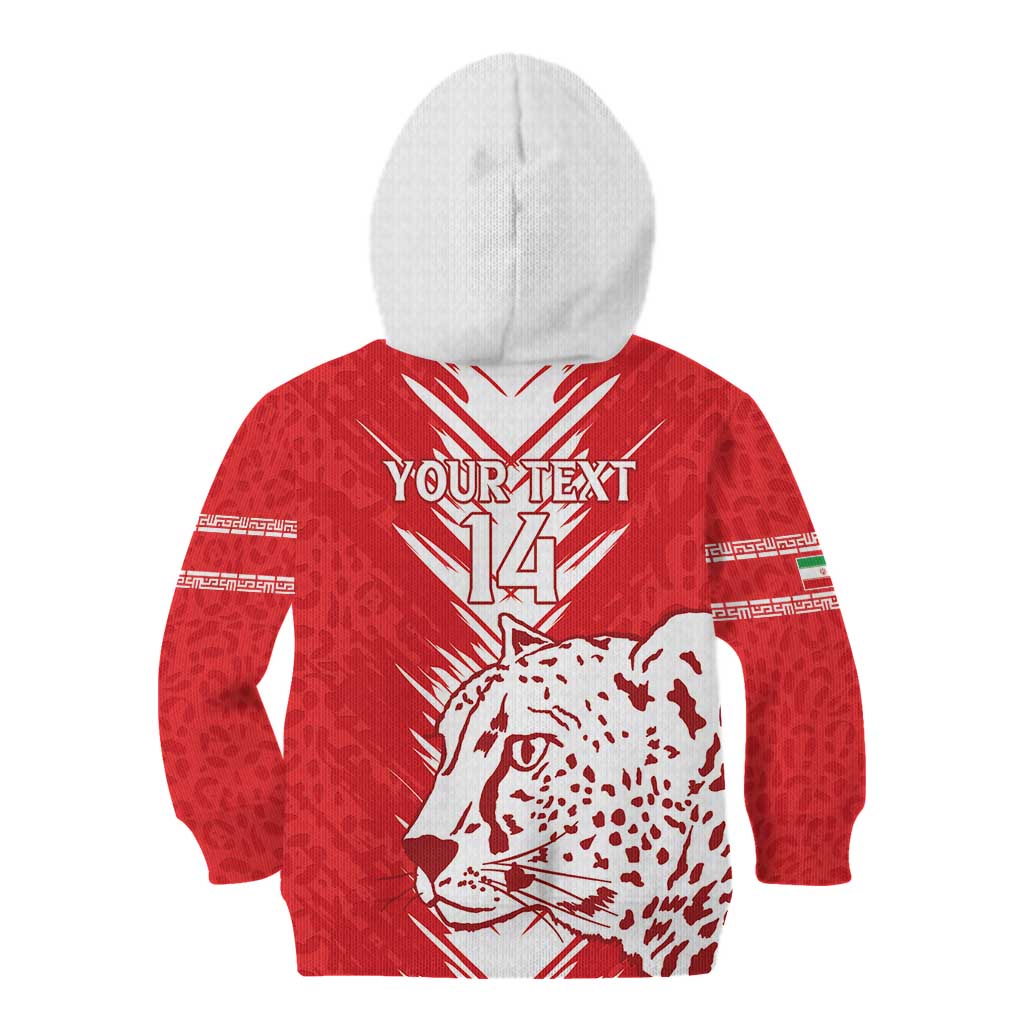 Custom Iran Football Kid Hoodie Go Team Melli Leopard Pattern - Wonder Print Shop