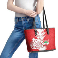 Custom Iran Football Leather Tote Bag Go Team Melli Leopard Pattern - Wonder Print Shop