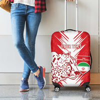 Custom Iran Football Luggage Cover Go Team Melli Leopard Pattern - Wonder Print Shop