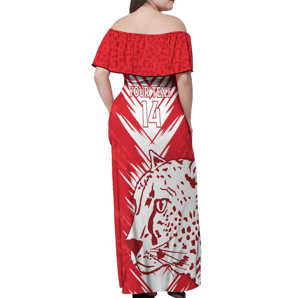 Custom Iran Football Off Shoulder Maxi Dress Go Team Melli Leopard Pattern - Wonder Print Shop
