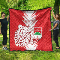 Custom Iran Football Quilt Go Team Melli Leopard Pattern - Wonder Print Shop
