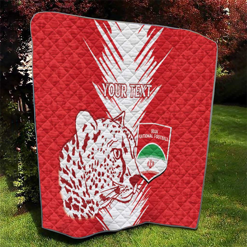 Custom Iran Football Quilt Go Team Melli Leopard Pattern - Wonder Print Shop