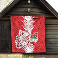 Custom Iran Football Quilt Go Team Melli Leopard Pattern - Wonder Print Shop