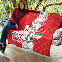 Custom Iran Football Quilt Go Team Melli Leopard Pattern - Wonder Print Shop