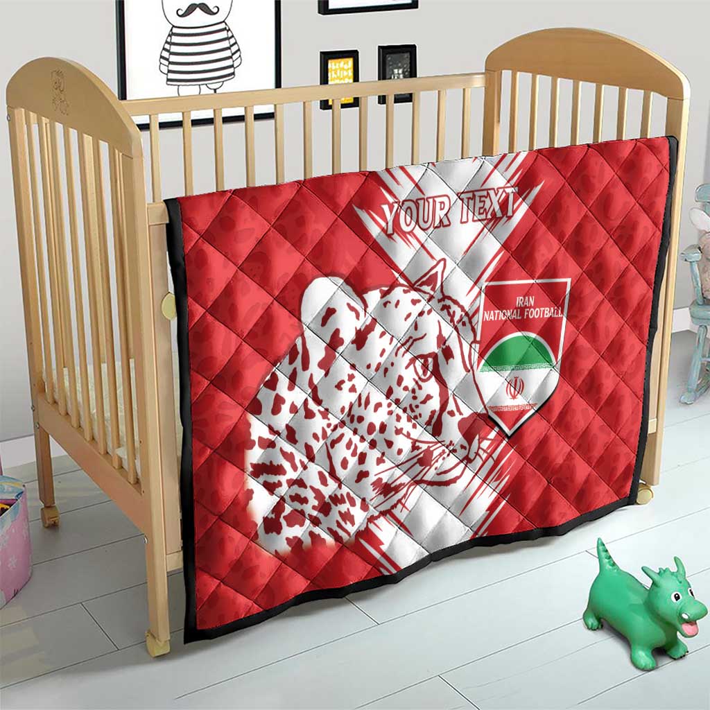 Custom Iran Football Quilt Go Team Melli Leopard Pattern - Wonder Print Shop