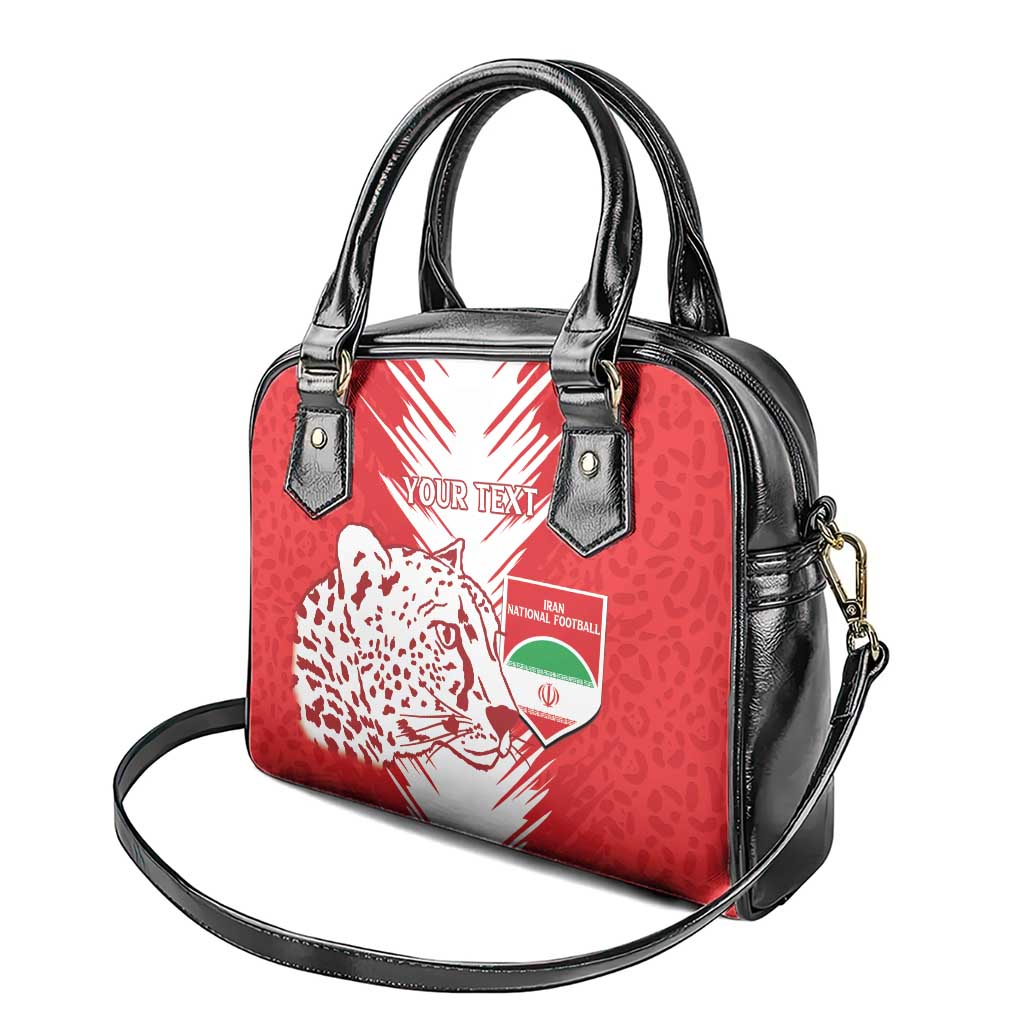 Custom Iran Football Shoulder Handbag Go Team Melli Leopard Pattern