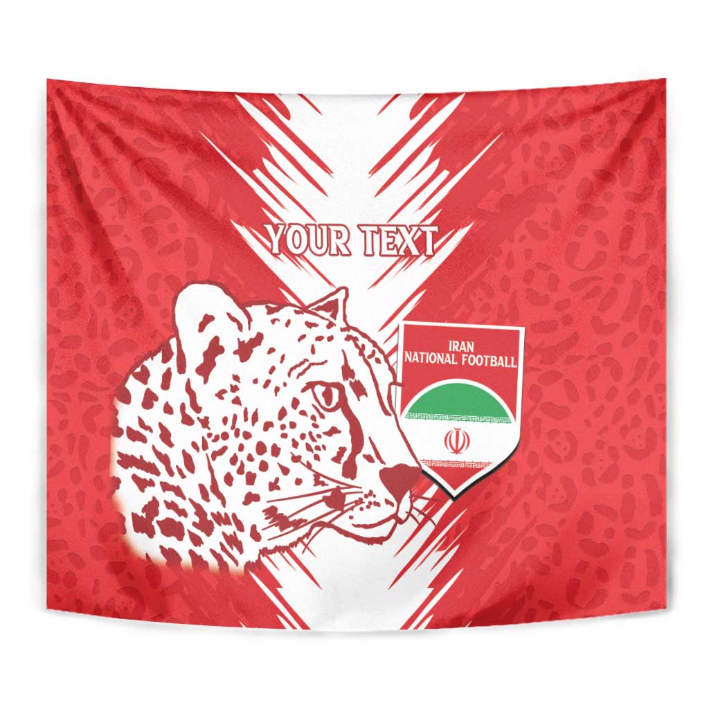 Custom Iran Football Tapestry Go Team Melli Leopard Pattern - Wonder Print Shop