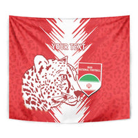 Custom Iran Football Tapestry Go Team Melli Leopard Pattern - Wonder Print Shop