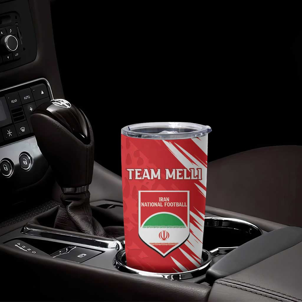 Custom Iran Football Tumbler Cup Go Team Melli Leopard Pattern - Wonder Print Shop