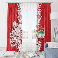Custom Iran Football Window Curtain Go Team Melli Leopard Pattern - Wonder Print Shop
