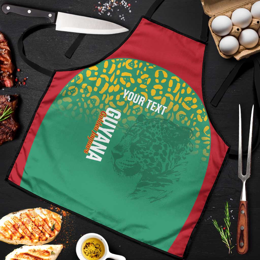 Custom Guyana Football Apron Go Golden Jaguars Green Version - Wonder Print Shop