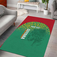 Custom Guyana Football Area Rug Go Golden Jaguars Green Version - Wonder Print Shop