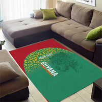 Custom Guyana Football Area Rug Go Golden Jaguars Green Version - Wonder Print Shop