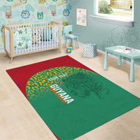 Custom Guyana Football Area Rug Go Golden Jaguars Green Version - Wonder Print Shop