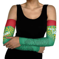 Custom Guyana Football Arm Sleeves Go Golden Jaguars Green Version - Wonder Print Shop