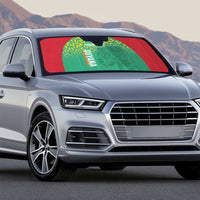 Custom Guyana Football Auto Sun Shade Go Golden Jaguars Green Version - Wonder Print Shop