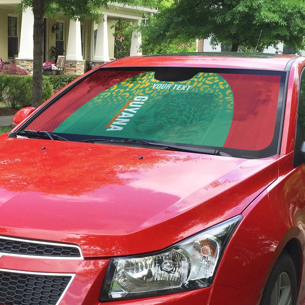 Custom Guyana Football Auto Sun Shade Go Golden Jaguars Green Version - Wonder Print Shop