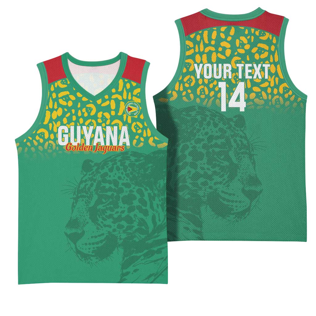 Custom Guyana Football Basketball Jersey Go Golden Jaguars Green Version - Wonder Print Shop