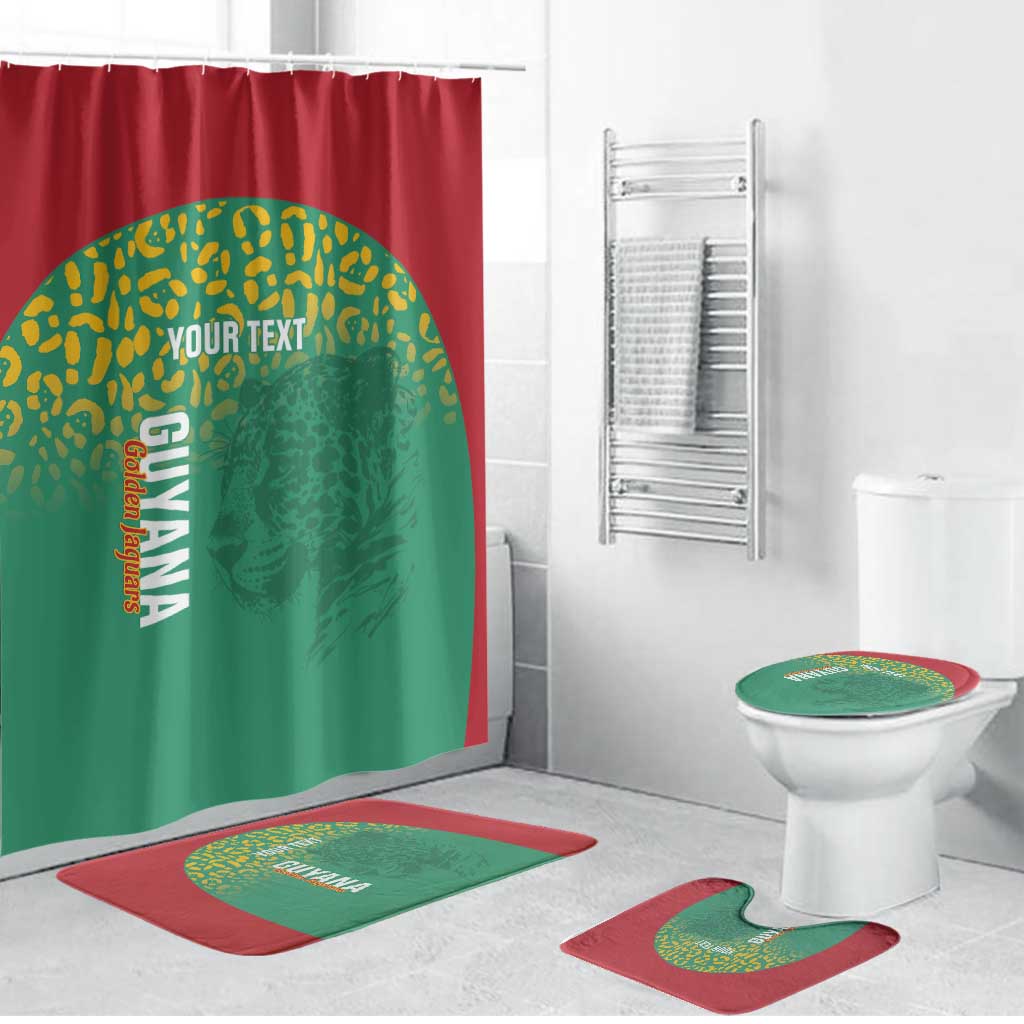 Custom Guyana Football Bathroom Set Go Golden Jaguars Green Version - Wonder Print Shop