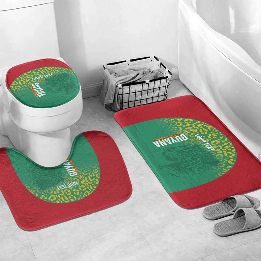Custom Guyana Football Bathroom Set Go Golden Jaguars Green Version - Wonder Print Shop