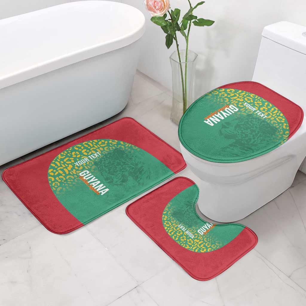 Custom Guyana Football Bathroom Set Go Golden Jaguars Green Version - Wonder Print Shop