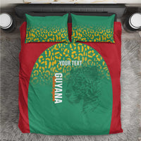 Custom Guyana Football Bedding Set Go Golden Jaguars Green Version - Wonder Print Shop