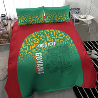 Custom Guyana Football Bedding Set Go Golden Jaguars Green Version - Wonder Print Shop