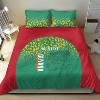 Custom Guyana Football Bedding Set Go Golden Jaguars Green Version - Wonder Print Shop