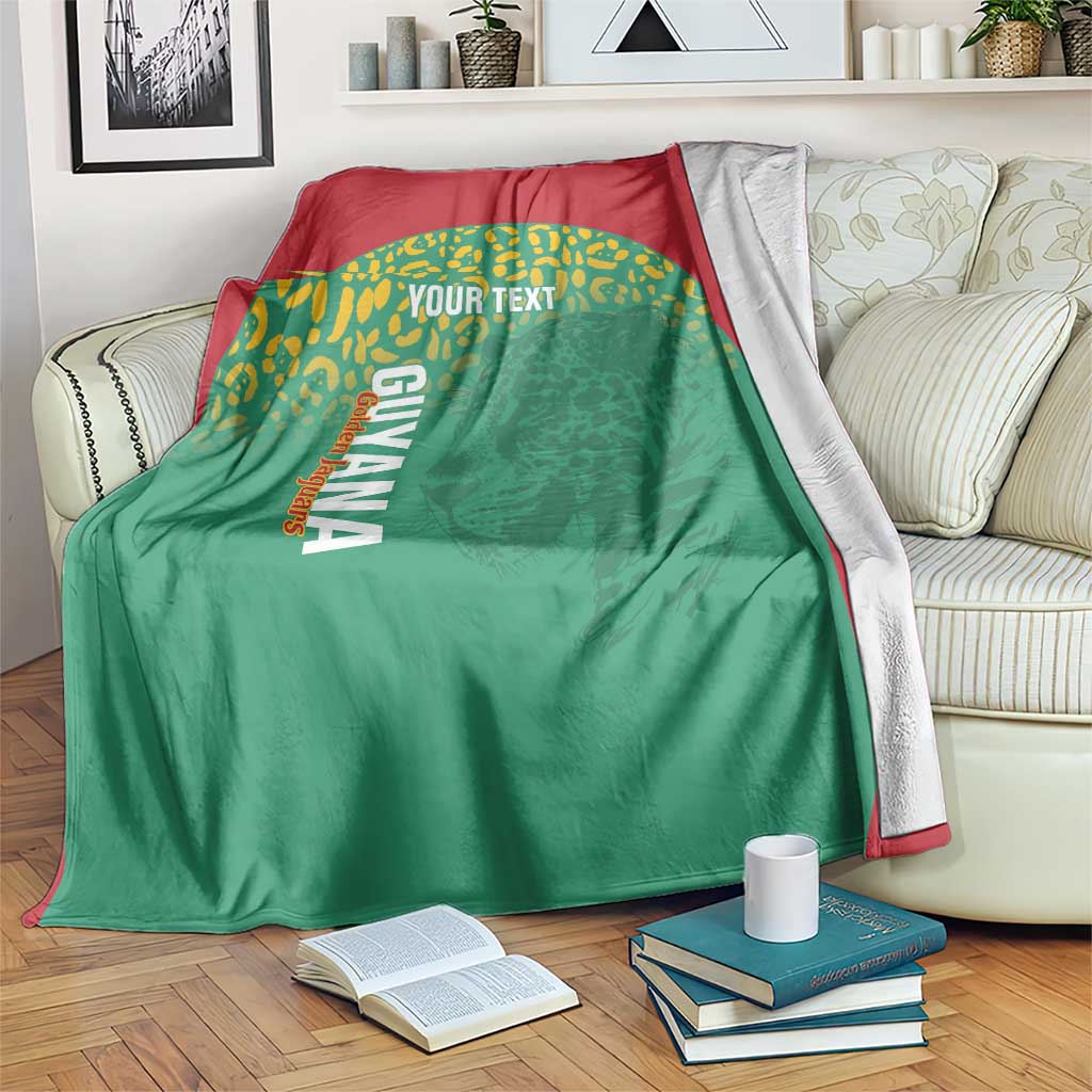 Custom Guyana Football Blanket Go Golden Jaguars Green Version - Wonder Print Shop