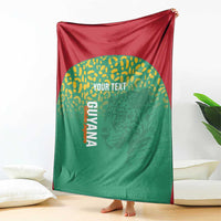 Custom Guyana Football Blanket Go Golden Jaguars Green Version - Wonder Print Shop