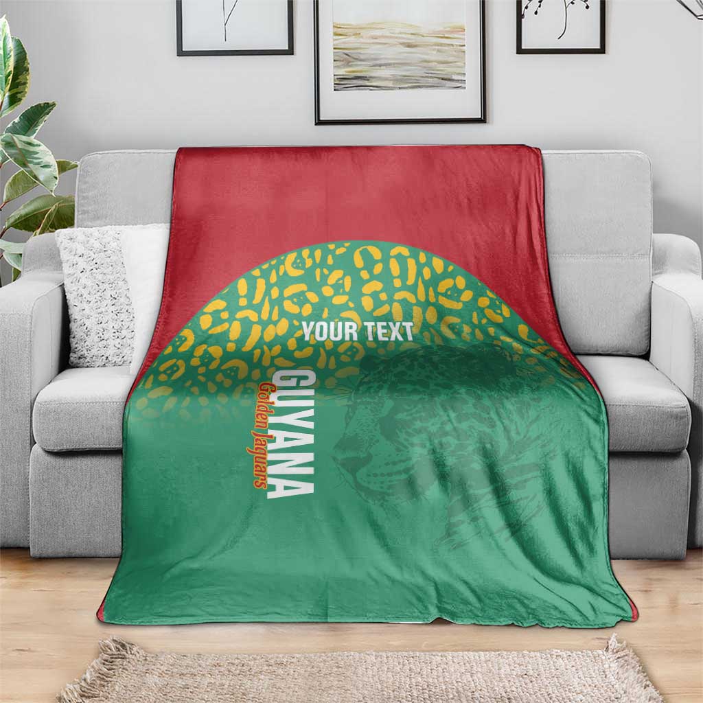 Custom Guyana Football Blanket Go Golden Jaguars Green Version - Wonder Print Shop
