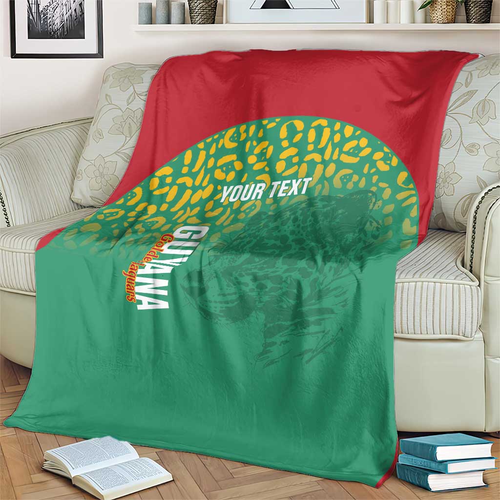 Custom Guyana Football Blanket Go Golden Jaguars Green Version - Wonder Print Shop