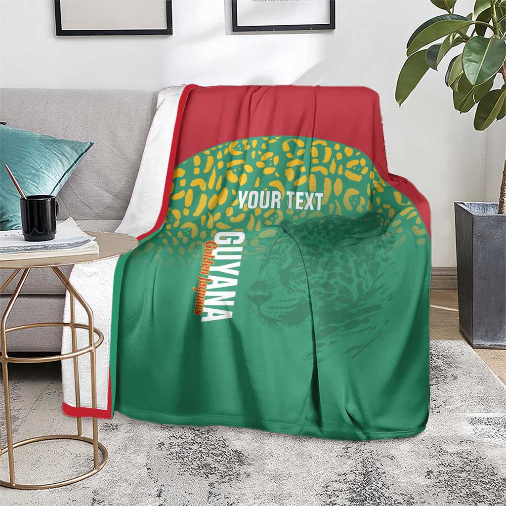 Custom Guyana Football Blanket Go Golden Jaguars Green Version - Wonder Print Shop