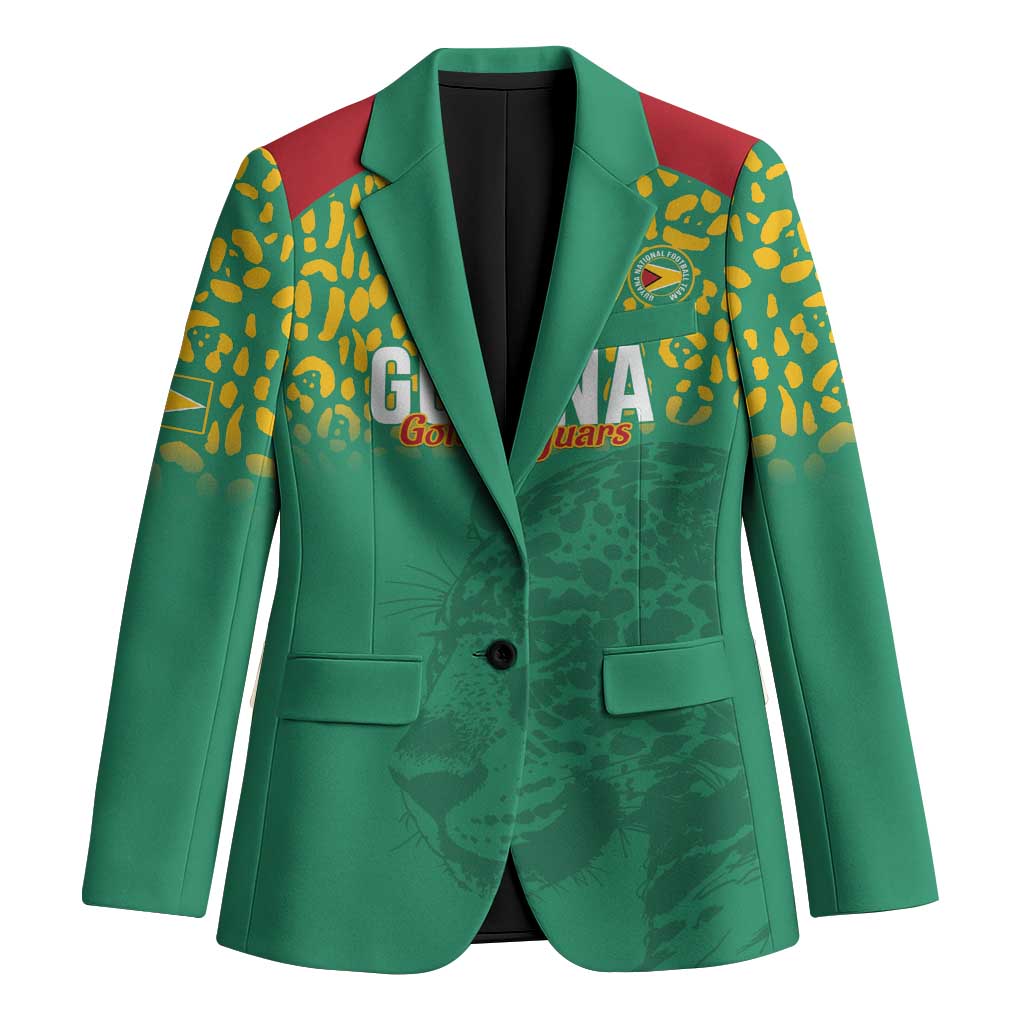 Custom Guyana Football Blazer Go Golden Jaguars Green Version - Wonder Print Shop