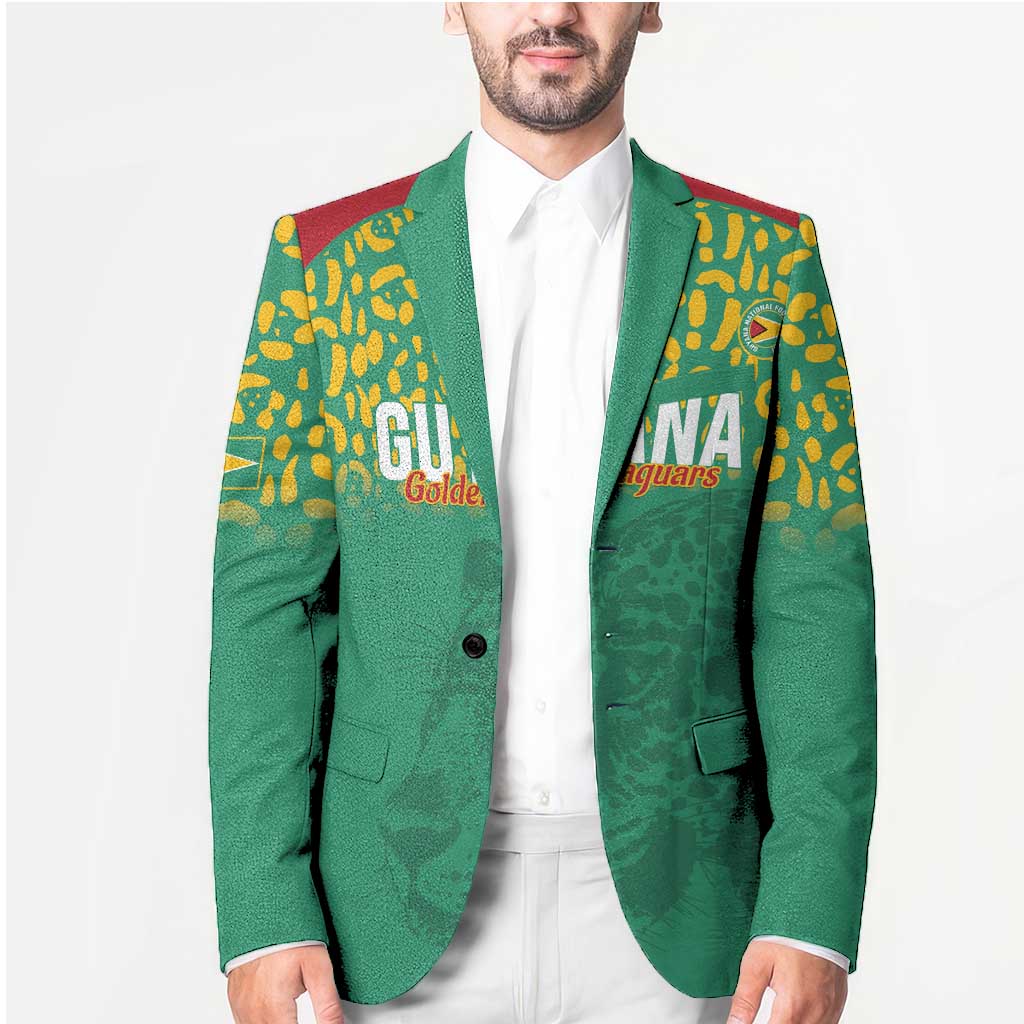 Custom Guyana Football Blazer Go Golden Jaguars Green Version - Wonder Print Shop