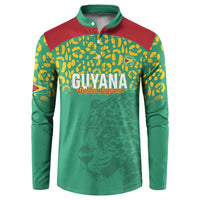 Custom Guyana Football Button Sweatshirt Go Golden Jaguars Green Version - Wonder Print Shop