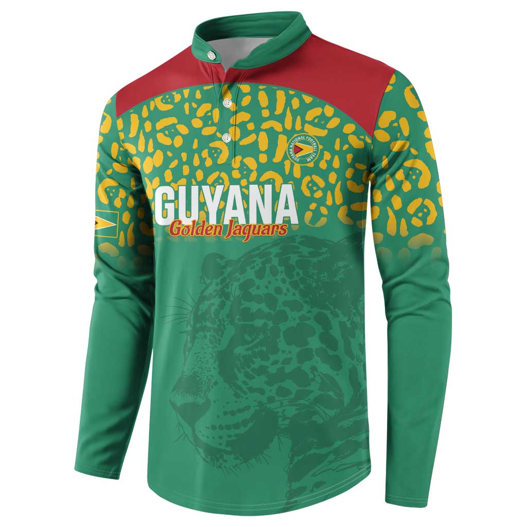 Custom Guyana Football Button Sweatshirt Go Golden Jaguars Green Version - Wonder Print Shop