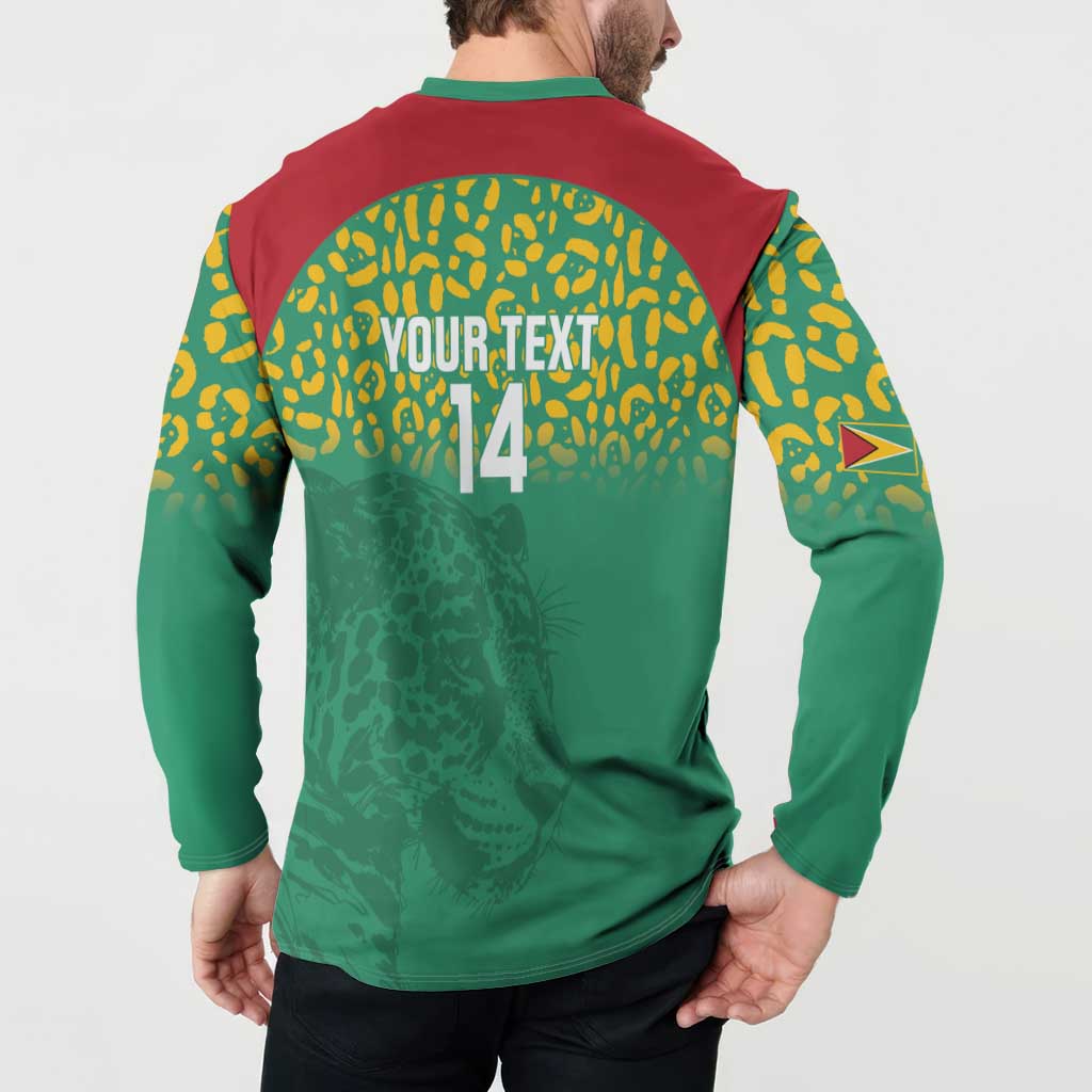 Custom Guyana Football Button Sweatshirt Go Golden Jaguars Green Version - Wonder Print Shop