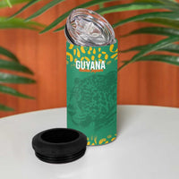 Custom Guyana Football 4 in 1 Can Cooler Tumbler Go Golden Jaguars Green Version - Wonder Print Shop