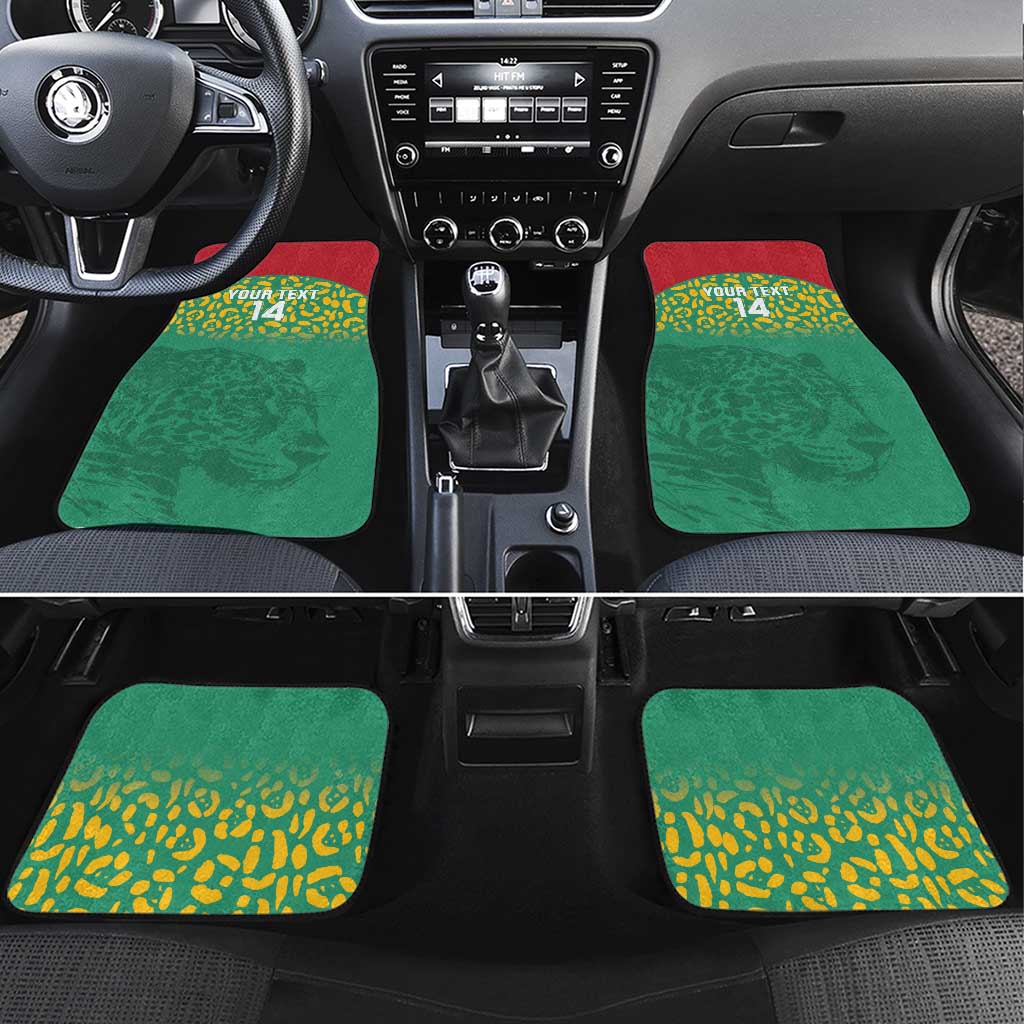 Custom Guyana Football Car Mats Go Golden Jaguars Green Version - Wonder Print Shop