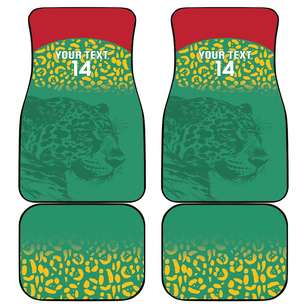 Custom Guyana Football Car Mats Go Golden Jaguars Green Version - Wonder Print Shop