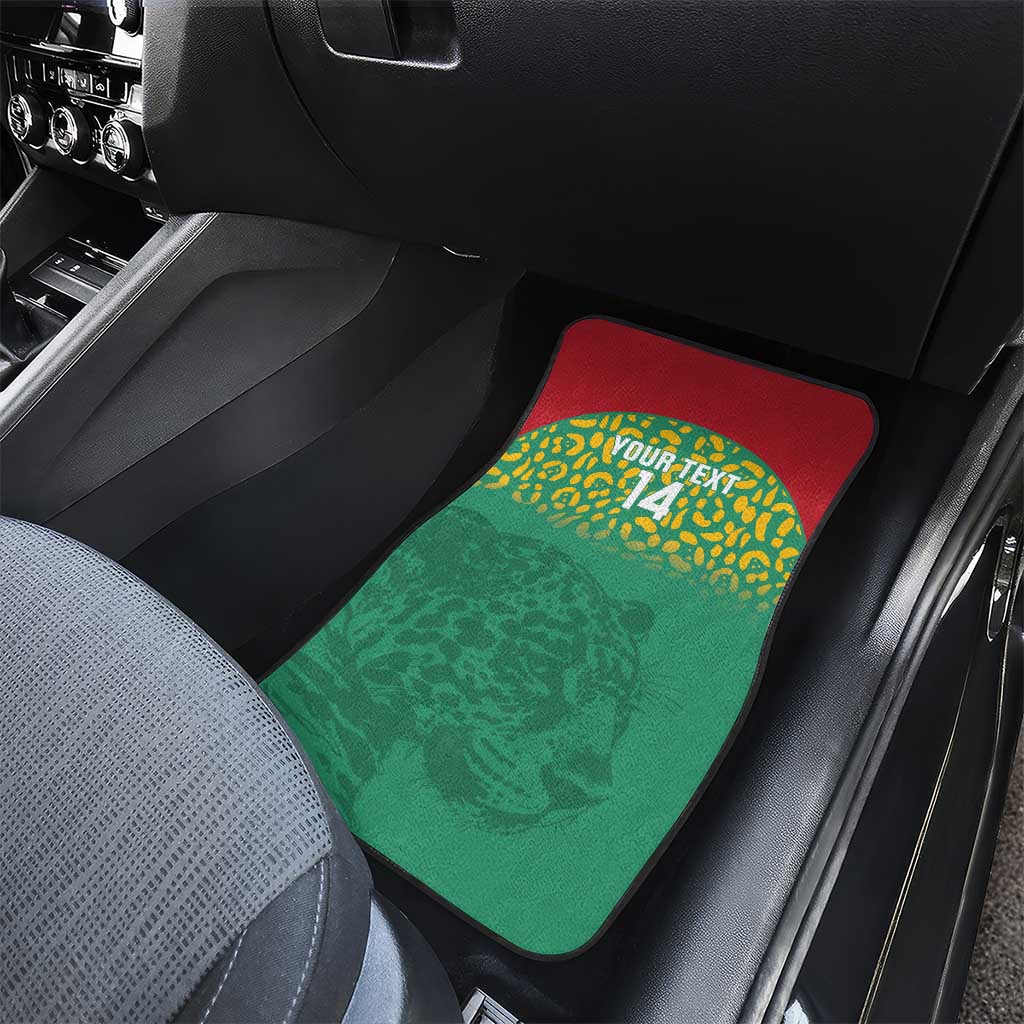 Custom Guyana Football Car Mats Go Golden Jaguars Green Version - Wonder Print Shop