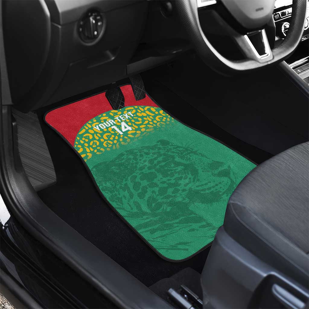 Custom Guyana Football Car Mats Go Golden Jaguars Green Version - Wonder Print Shop