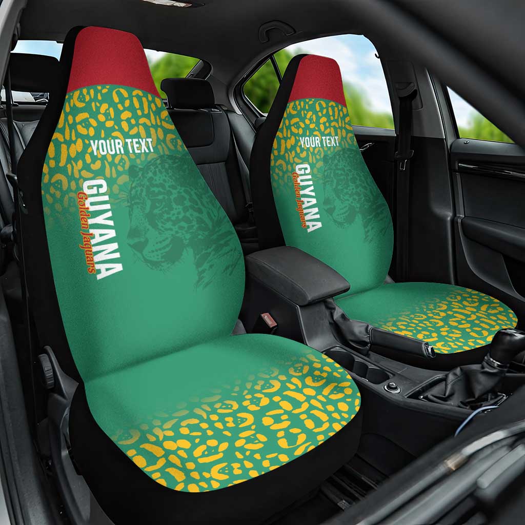 Custom Guyana Football Car Seat Cover Go Golden Jaguars Green Version - Wonder Print Shop