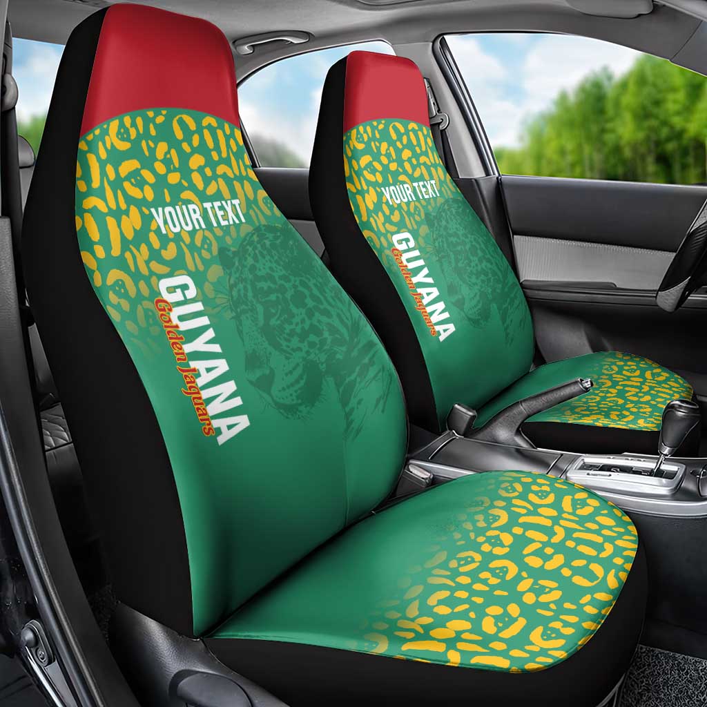 Custom Guyana Football Car Seat Cover Go Golden Jaguars Green Version - Wonder Print Shop