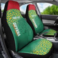Custom Guyana Football Car Seat Cover Go Golden Jaguars Green Version - Wonder Print Shop