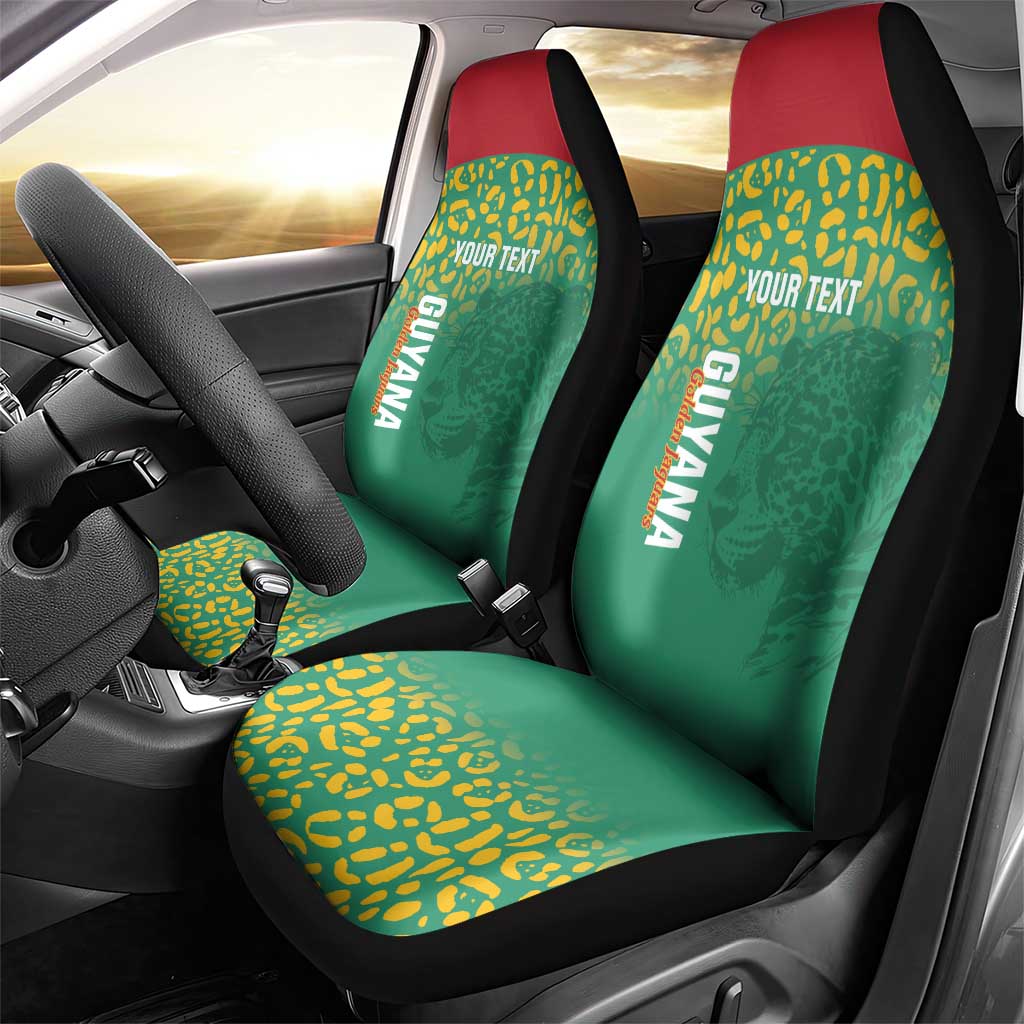 Custom Guyana Football Car Seat Cover Go Golden Jaguars Green Version - Wonder Print Shop